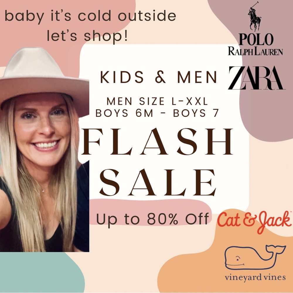 Kids and men’s flash sale!! Join me!!